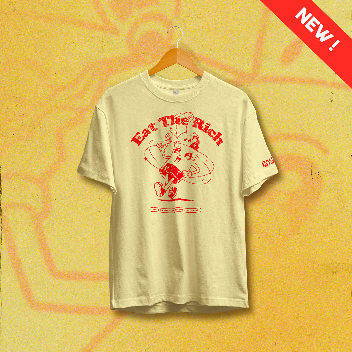 YELLOW 'EAT THE RICH' TEE-SHIRT